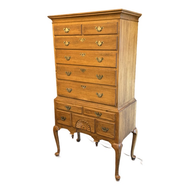 Ethan Allen 1776 Collection Maple Highboy Dresser For Sale