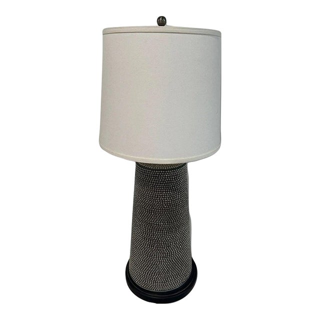 Modern Black and Silver Table Lamp For Sale