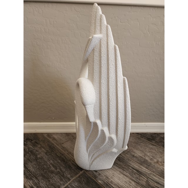 Art Deco 1980s Royal Haeger Art Deco Revival White Swan Sculpture For Sale - Image 3 of 7