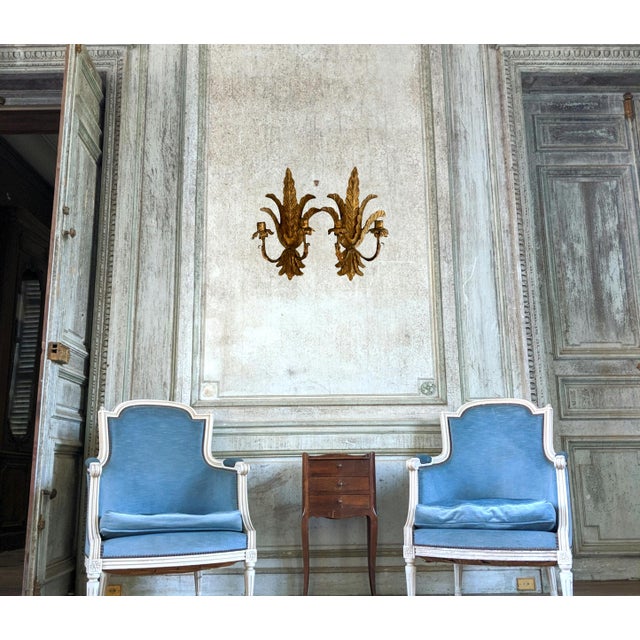 Antique Italian Giltwood Wall Candelabra Sconces, (Woodward & Lothrop Dept. Store Washington D C) For Sale - Image 12 of 16