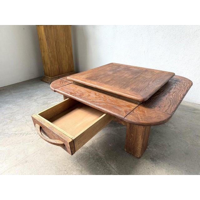 Wood Double-Tiered Oak Coffee Table, 1970s For Sale - Image 7 of 18