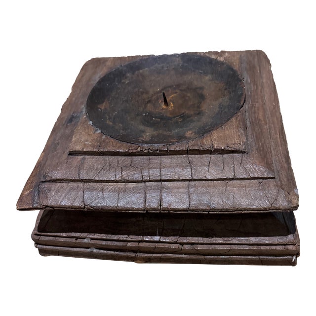 Woodblock Candle Holder For Sale