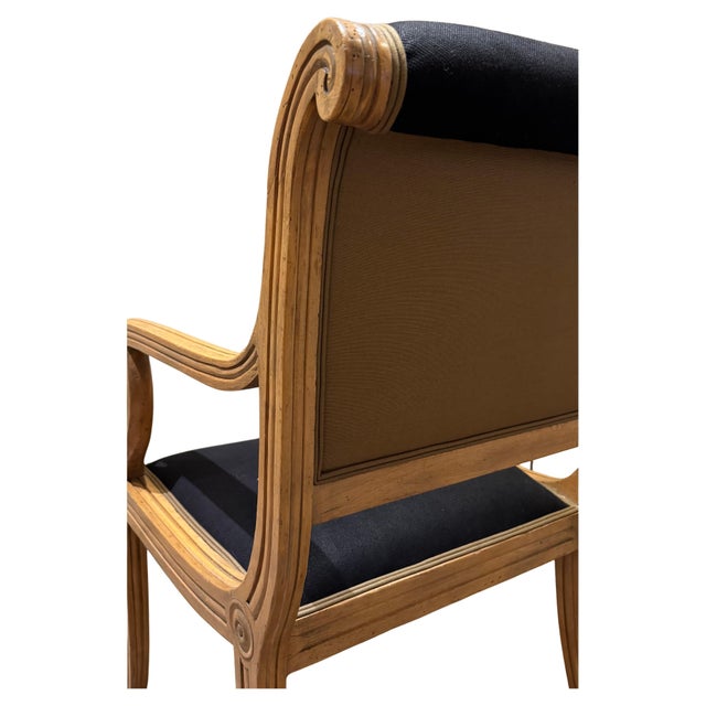 Black Late 20th Century Set of English Regency Style Dining Armchairs For Sale - Image 8 of 14