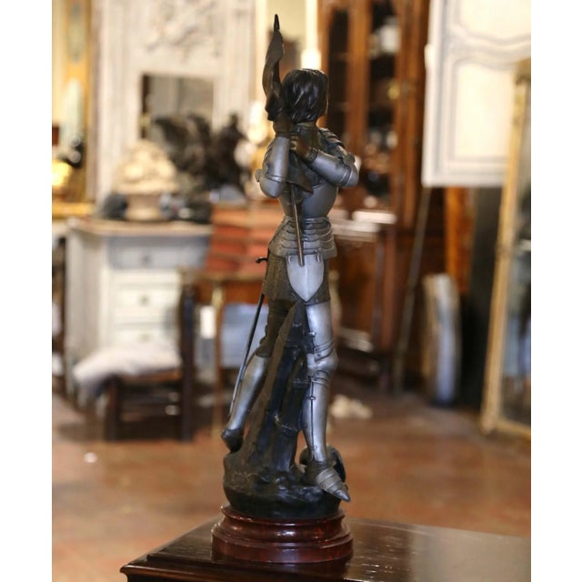 Early 20th Century French Patinated Spelter Joan of Arc by Ernest Legrand For Sale In Dallas - Image 6 of 9