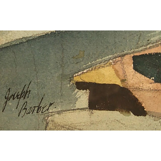 Artist: Joseph Barber, American (1915 - 1998) Title: Dining Room Interior Year: circa 1945 Medium: Pastel on Paper, signed...