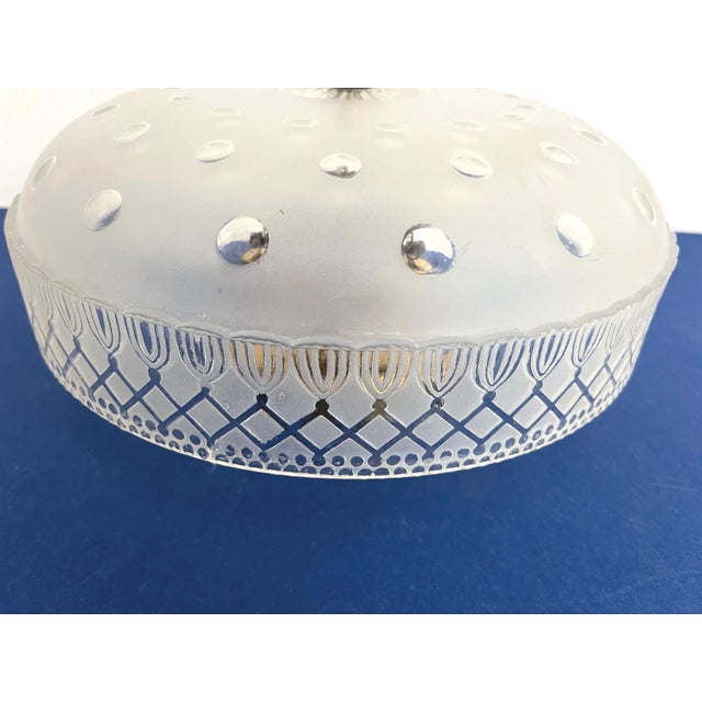 Mid-Century Modern Deco Cut Glass Ceiling Light, 1940s For Sale - Image 3 of 18