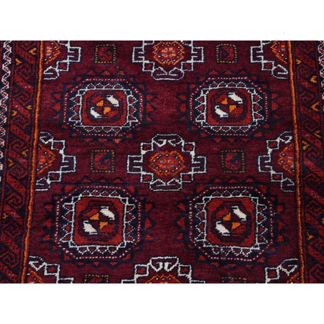 Traditional 1950s Red Vintage Bokhara Rug For Sale - Image 3 of 9