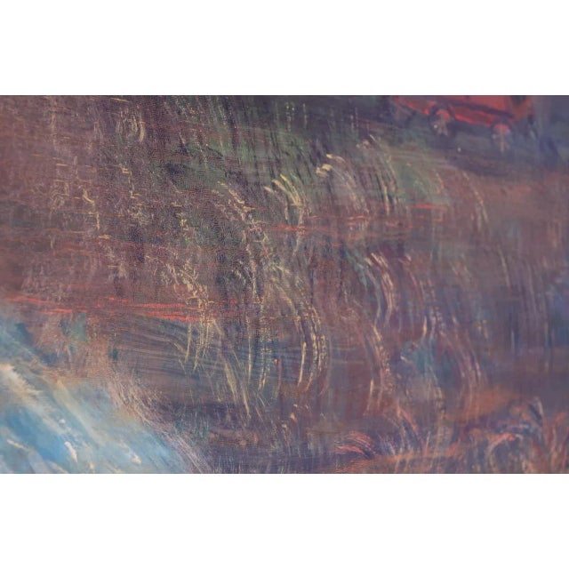 Brown Outsider Art "Man in Carriage" Oil on Panel by Bruno Del Favero For Sale - Image 8 of 13