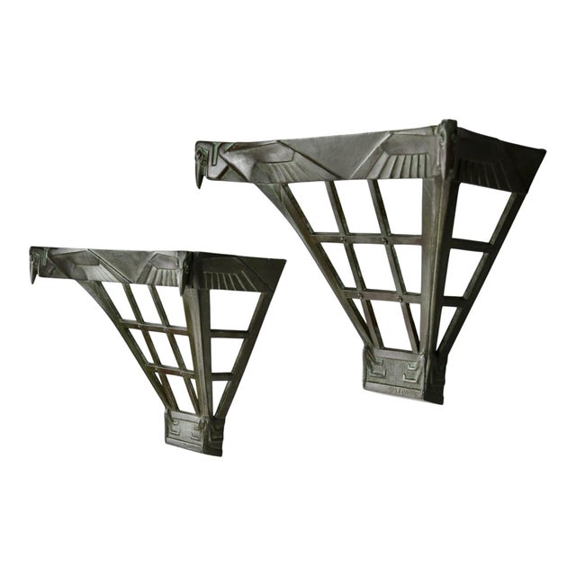 Art Deco Pelican Wall Sconces by Max Le Verrier, France, 1930, Set of 2 For Sale - Image 6 of 12
