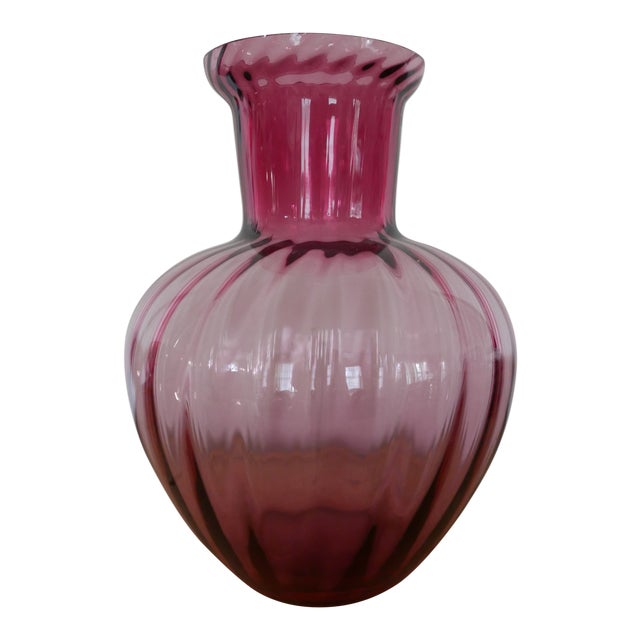 Vintage Cranberry Glass Vase Chairish