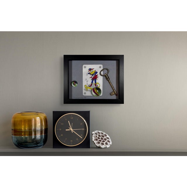 Contemporary Marbles and Mischief by Irene Georgopoulou | Soft pastels on paper featuring marbles and a playing card. For Sale - Image 3 of 5