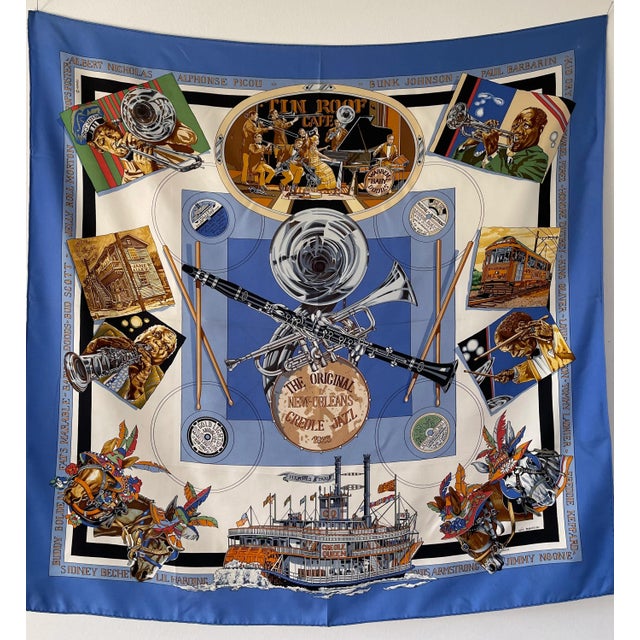 Contemporary Hermès New Orleans Silk Scarf For Sale - Image 3 of 10