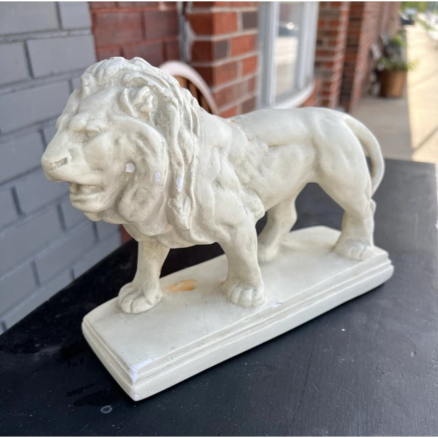 Art Deco 1970s White Lion Figure For Sale - Image 3 of 4