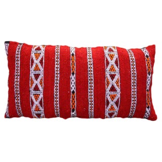 Late 20th Century Stripes & X Design Berber Pillow For Sale