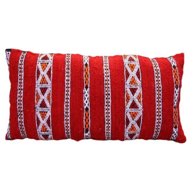 Late 20th Century Stripes & X Design Berber Pillow For Sale