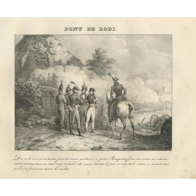 Madou, The Bridge of Lodi, Bonapartes Close Column, 1827, Lithograph For Sale - Image 9 of 9