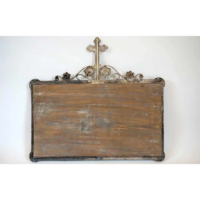 This antique, 19th century, silver frame is a European design, but made in the Goa area of India. It is cast and hammered...