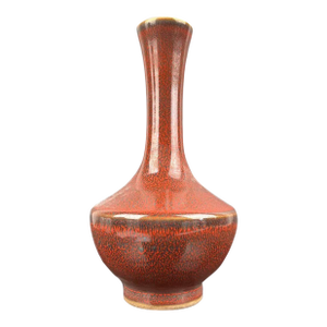 Vintage Chinese Porcelain Ming Dynasty Tianshun Marked Flambé Glaze Porcelain Vase, Kiln Variation Glaze Ceramic Bottle