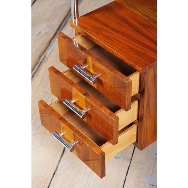 Brown Bauhaus Walnut Writing Desk by A. Lurcat for Kovona, Czech, 1940s For Sale - Image 8 of 15