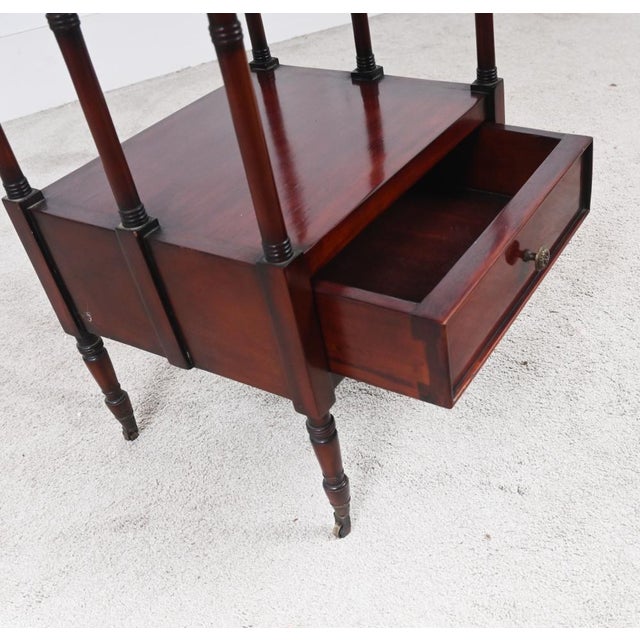 Wood Georgian Style Mahogany Whatnot Bookcase, 1890s For Sale - Image 7 of 10