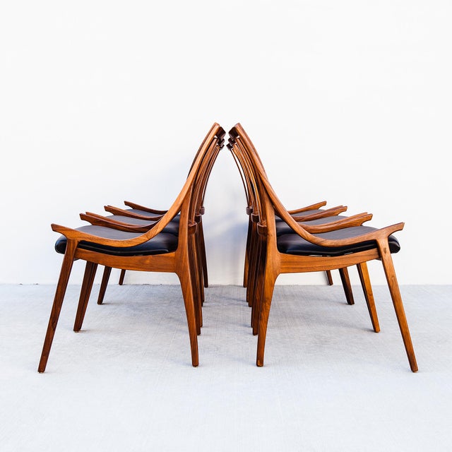 Rare 1960s Glenn of California Low Arm Walnut Dining Chairs For Sale - Image 9 of 18