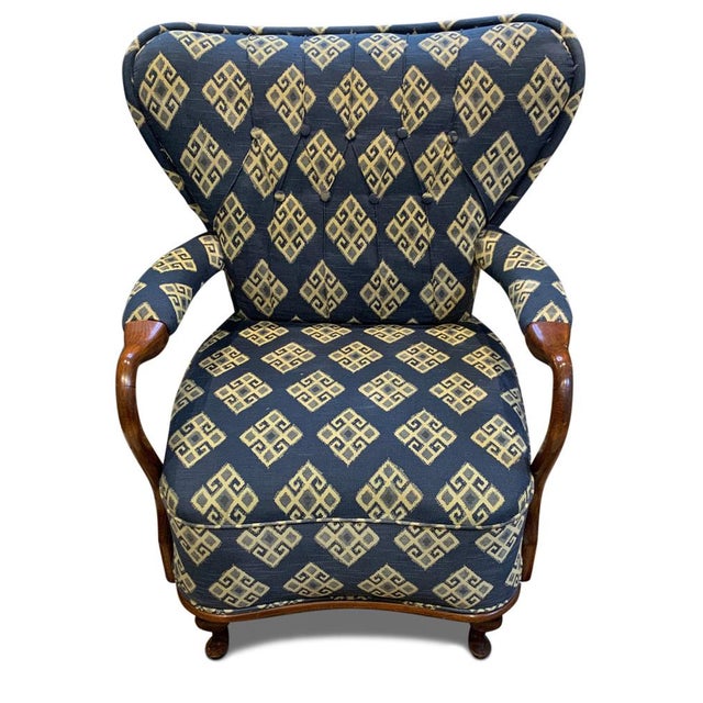 Brown Beech Open-Framed Armchair with Kilim Upholstery from Fritz Hansen, 1950s For Sale - Image 8 of 11