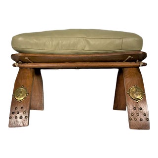 Mid 20th Century Vintage Egyptian Camel Saddle Foot Stool For Sale