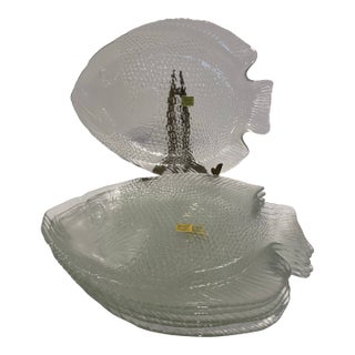 Late 20th Century Arcoroc of France Fish Dinner Plates- Set of 6 For Sale