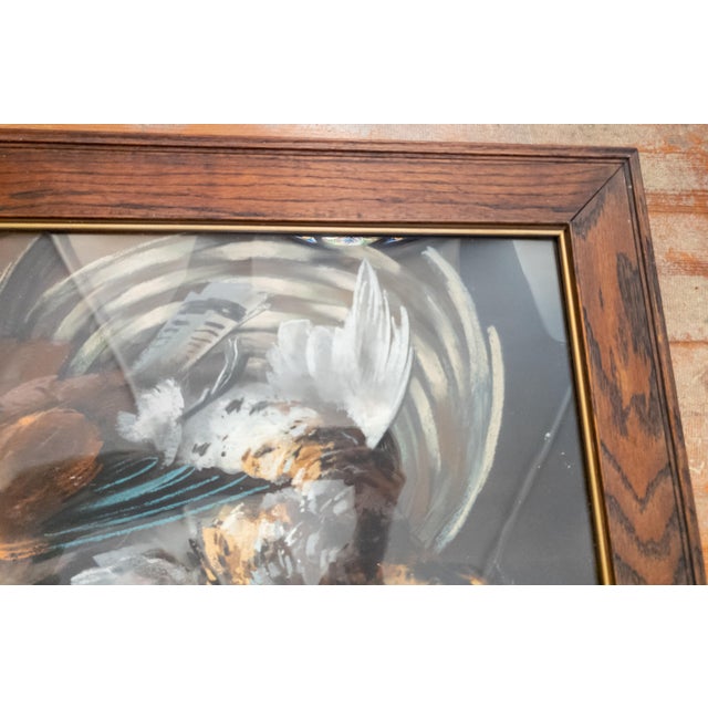Wood Early 20th Century Arts and Crafts Style Pastel Painting of Hunting Trophies For Sale - Image 7 of 12
