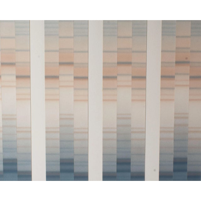 Steve Redman Signed 1986 Signed Op Art Watercolor Collage by Artist Steve Redman For Sale - Image 4 of 6