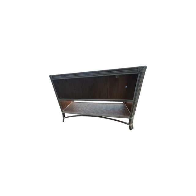 Wood Late 20th Century Rattan Sideboard Bamboo and Wicker Buffet Cabinet Credenza Boho Coastal 49" For Sale - Image 7 of 7