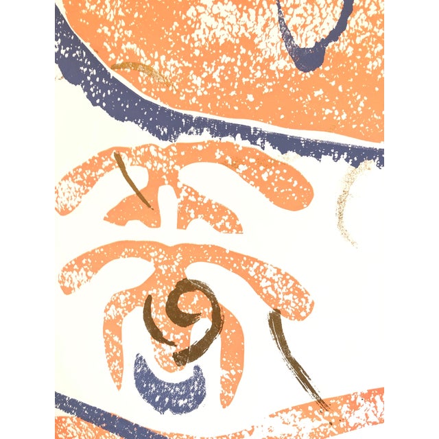 Motif (Abstract) in orange, blue and gold abstract. From the small edition of 10. from 1982. I am not sure if this is a...