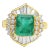 1.62 Carat Vintage Colombian Emerald and Baguette Cut Diamond Ring in 18k yellow For Sale