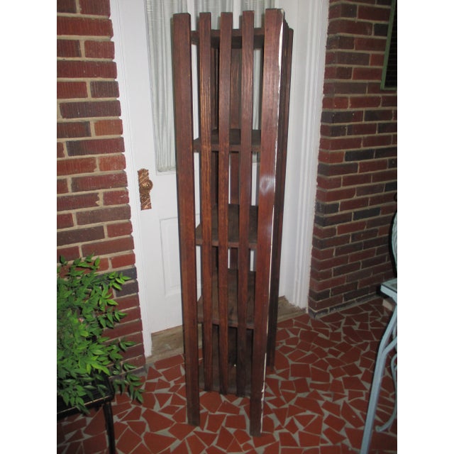 Wood Early 1900s Antique Arts and Craft Mission Solid Oak Bookcase For Sale - Image 7 of 12