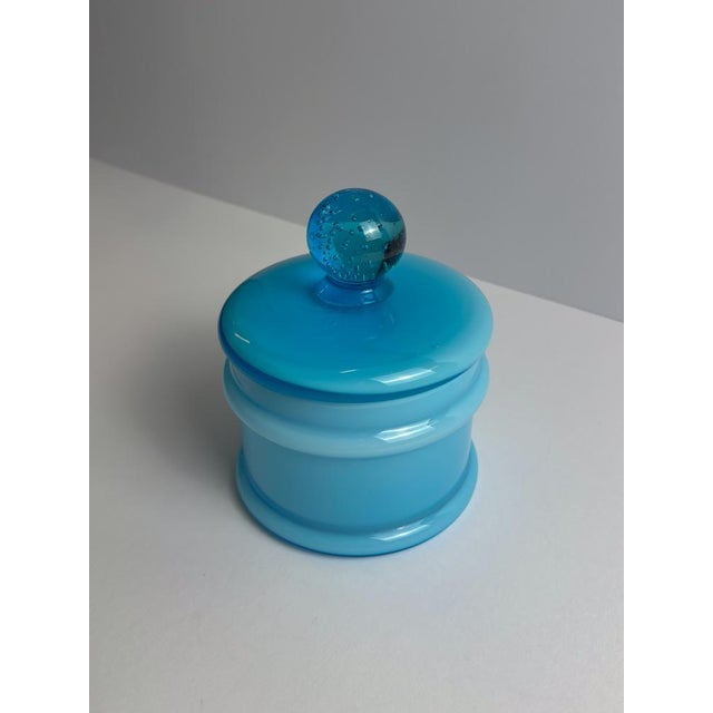 Cased Pale Blue Glass Apothecary Jar by Carlo Moretti, Italy, 1960s For Sale - Image 3 of 10
