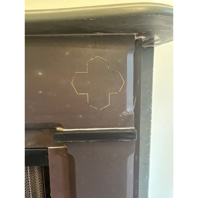 Stone Late-19th-Century Victorian Slate Fireplace Mantel/Surround For Sale - Image 7 of 10