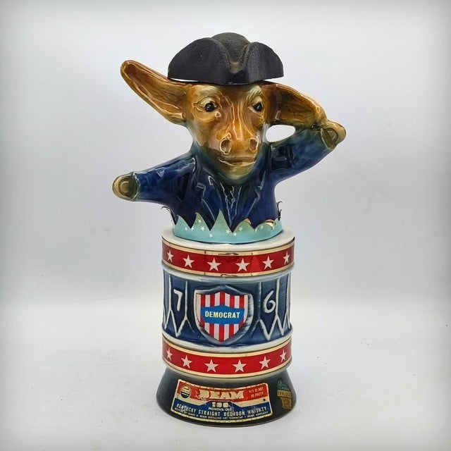 Ceramic Democratic Presidents Donkey Carafe by Jim Beam, USA, 1970s For Sale - Image 16 of 16