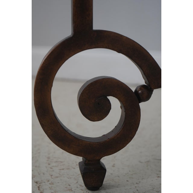 Tessellated Marble Stone Top Iron Base Side Table For Sale - Image 9 of 13