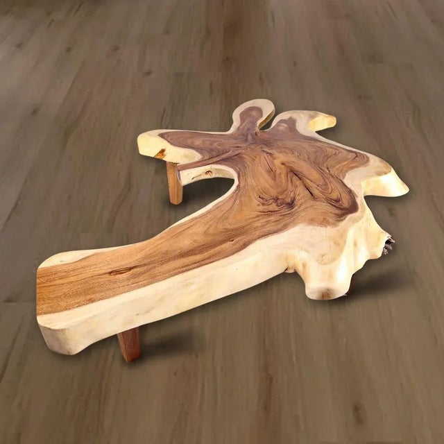 83" Long Free Form One Slab Living Edge Coffee Table 10 For Sale In Greensboro - Image 6 of 12