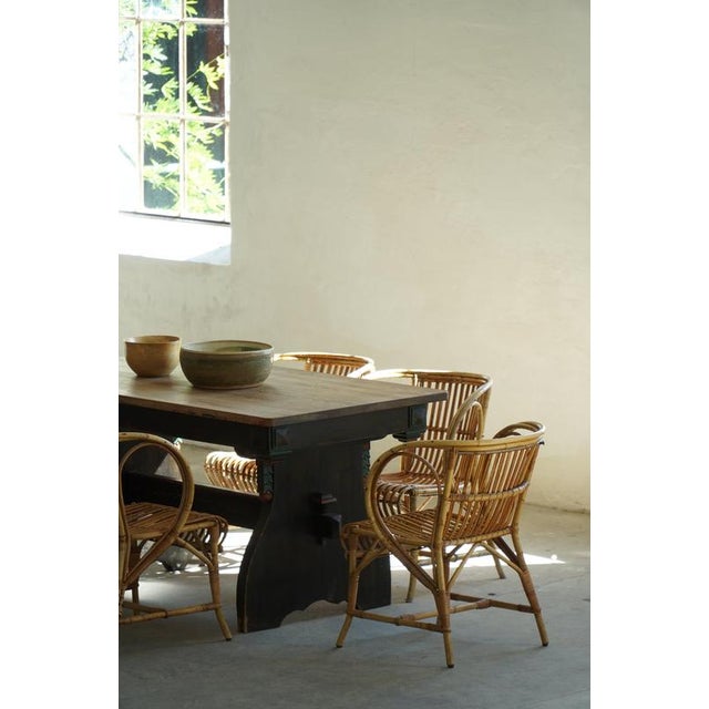 Danish Modern Bamboo Dining Chairs by Robert Wengler, 1930s, Set of 6 For Sale - Image 17 of 18