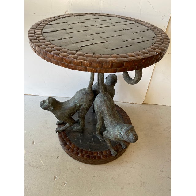 Monkeys Bronze Table Sing by Maitland Smith . Chairish