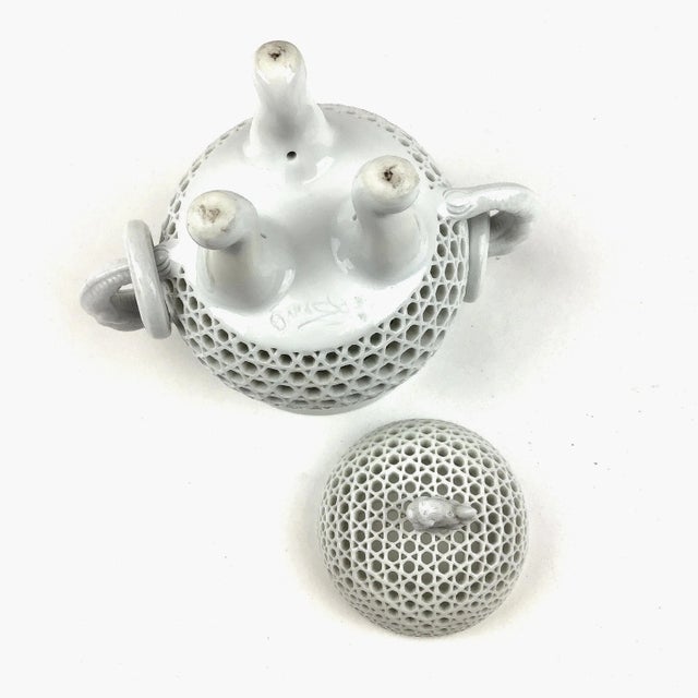 Chinese Covered Incense Burner Dragon Handles For Sale - Image 10 of 12