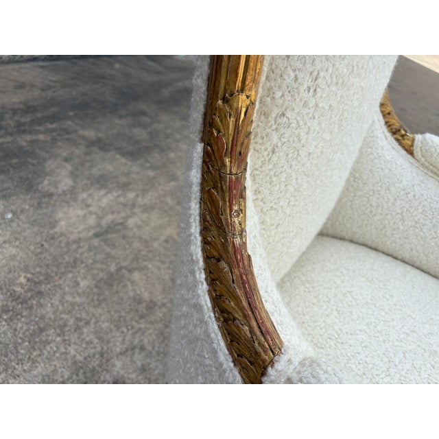 19th Century French Louis XVI Style Giltwood Bergere For Sale In Houston - Image 6 of 18