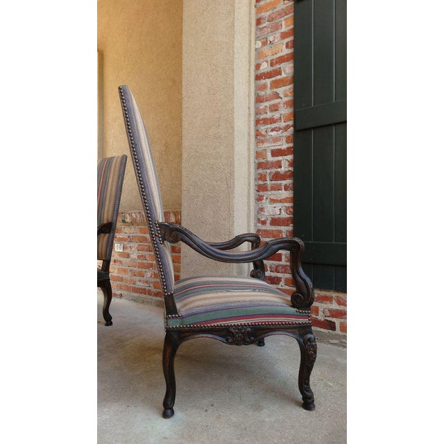 Large Antique French Carved Walnut Fireside Arm Chair Louis XV Style Chairish