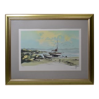 The Atlantic Ocean at Low Tide in Brittany Lithograph, Signed Lower Right and Justified 14/250 For Sale