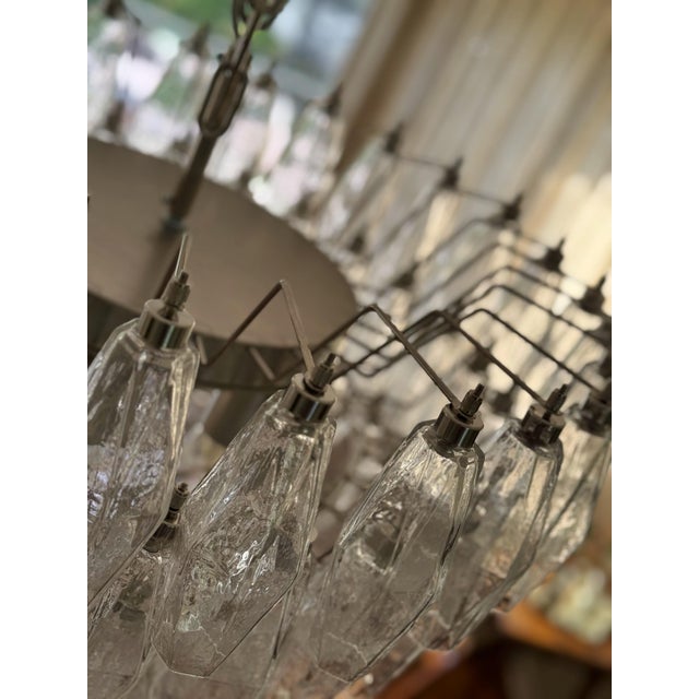 Murano Glass Poliedri Chandelier in the style of Scarpa For Sale - Image 6 of 10