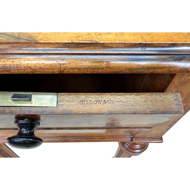 Walnut Pembroke Bedside Cupboard from Gillow, 1870 For Sale - Image 12 of 14