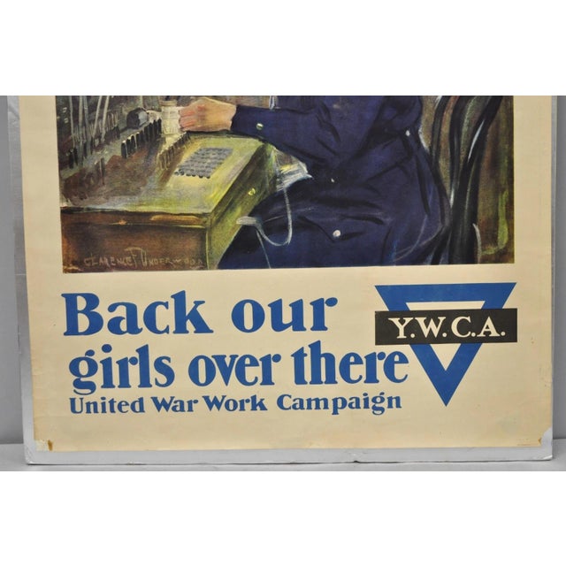 Early 20th Century Original 1918 Ywca Wwi Poster 'Back Our Girls Over There' by Clarence Underwood For Sale - Image 5 of 16