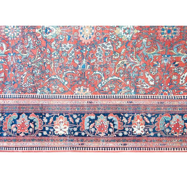 Brick Red Late 19th Century Persian Sarouk Farahan Rug For Sale - Image 8 of 14