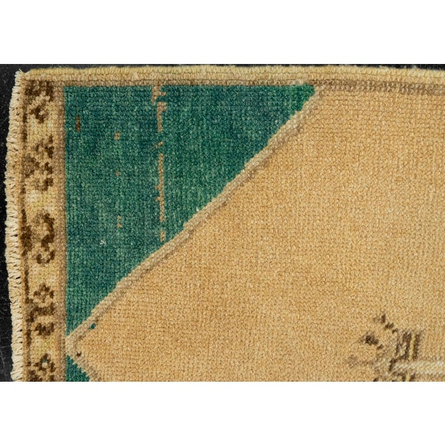 Early 21st Century Turkish Mini Rug Oriental Hand Knotted Vintage Rug 1'8" x 3'7" #21146 For Sale - Image 5 of 8